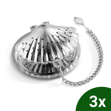 Afbeelding in Gallery-weergave laden, Blended Lifestyle theezeef schelp met lekplaatje 3 stuks, voor losse theekruiden